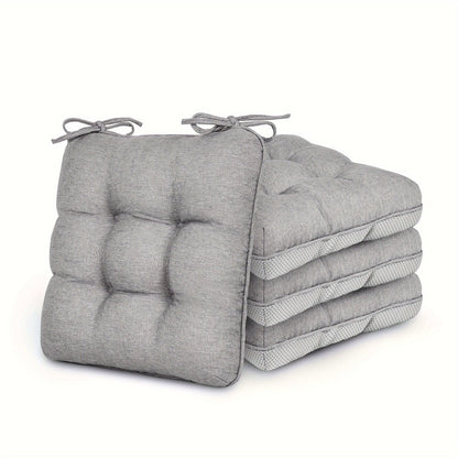 Memory Foam Chair Cushions 4/8 Pack, Non-Slip Seat Pads for Dining Chairs, Kitchen, Office & Patio – Indoor Outdoor Chair Pads M/L Size