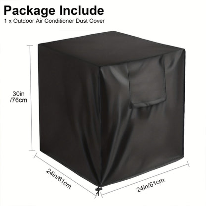 Outdoor AC Cover Heavy Duty Weatherproof Air Conditioner Cover for Outside Units UV Resistant Windproof Snowproof Dustproof with Storage Bag for Central AC Systems 24x24x30 Inch
