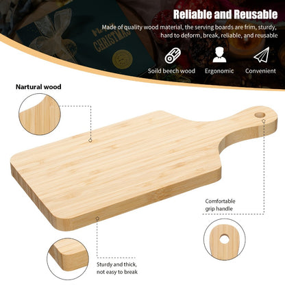 Wood Cutting Board Bulk Set 12 Pcs Laser Engraving Blanks Unfinished Wooden Chopping Board with Handle for Wedding Housewarming Mother's Day DIY Personalized Gift