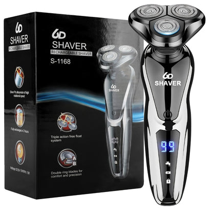 Men's Electric Shaver 3D Floating Head with LED Display - Rechargeable Washable Cordless Rotary Shaver for Home & Travel, Close Smooth Shave, Great Gift for Men, Boyfriend & Valentine's Day, 2-Pack