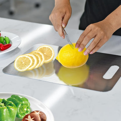 Titanium Cutting Board for Kitchen 14"x10" Large Double Sided | 100% Pure Titanium Metal Cutting Board | Durable Non-Porous Knife-Friendly Surface | Premium Kitchen Prep Board for Home & Professional Use