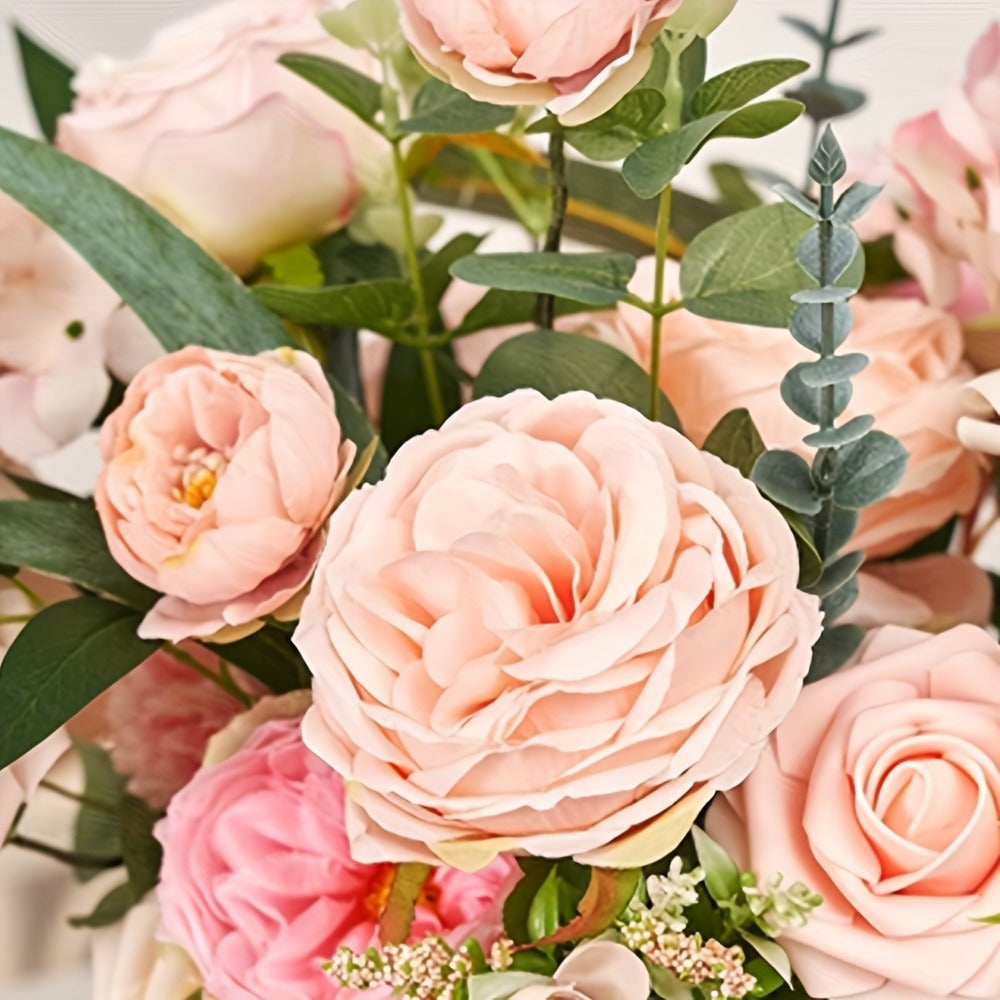 Artificial Flowers Combo Box Set – Pink & White Fake Roses for Bridal Bouquets, DIY Centerpieces, Wedding & Party Decoration Arrangements