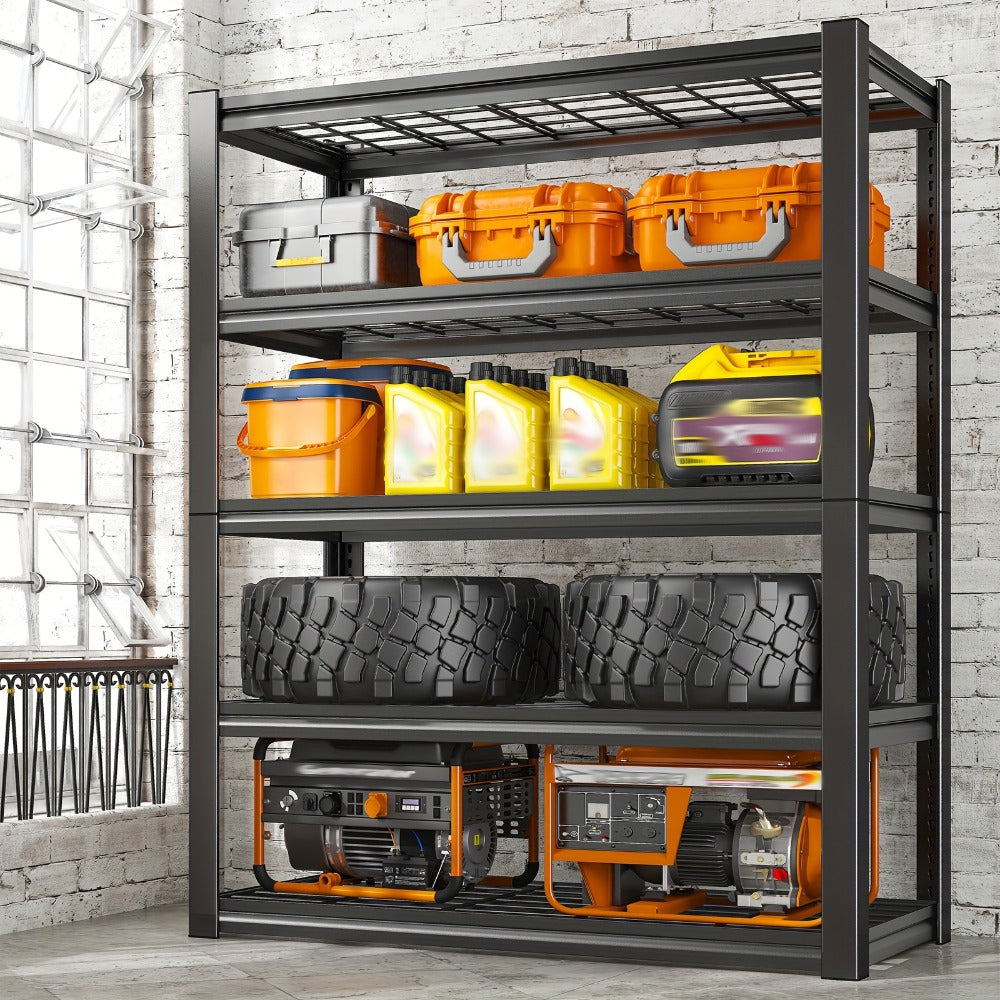 Heavy Duty Metal Garage Shelving Unit 72"H - Adjustable Steel Storage Shelf Rack for Garage, Basement & Warehouse