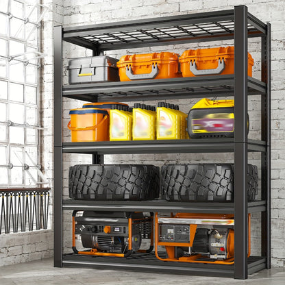 Heavy Duty Metal Garage Shelving Unit 72"H - Adjustable Steel Storage Shelf Rack for Garage, Basement & Warehouse
