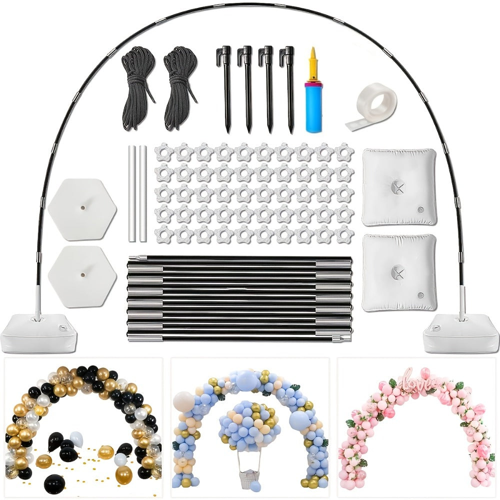 Balloon Arch Kit 10ft x 9ft with Stand & Pump – Large Adjustable Arch Stand, Water Fillable Bases for Wedding, Birthday, Christmas, Graduation Party Decor