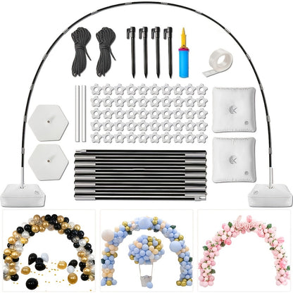 Balloon Arch Kit 10ft x 9ft with Stand & Pump – Large Adjustable Arch Stand, Water Fillable Bases for Wedding, Birthday, Christmas, Graduation Party Decor