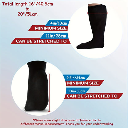 Extra Wide Socks for Swollen Feet 6 Pairs Stretch to 30 Inch Non-Binding Seamless Loose Fit Neuropathy Bariatric Edema Socks for Men Women Plus Size Seniors Multi Color