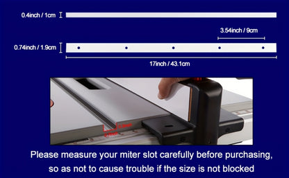 UHMW Miter Bar for Table Saw Crosscut Sled – 3/4" x 3/8" x 17" Predrilled T-Slot Track with 10 Screws for Jigs Fixtures & Miter Slots, Smooth Low-Friction Glide