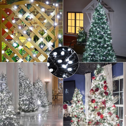 Solar LED Fairy String Lights IP65 Waterproof – 40FT or 80FT with 8 Lighting Modes for Independence Day, Christmas, Wedding, Garden & Yard – White, Warm White, Multi Color, Purple, Orange & Blue