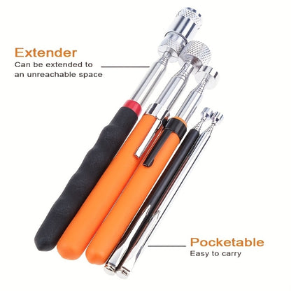 Magnetic Pickup Tool 8 lb Extendable Stainless Steel Rod Ergonomic Grip Retrieval Tool for Nails Screws Metal Parts DIY Workshop Construction