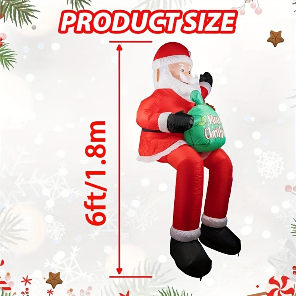 Christmas Inflatable Decoration with LED & Music – Head-Shaking Santa Claus on Polar Bear or Snowman, 7FT Blow Up Yard Decor with Recording Function, IP55 Outdoor Garden Lawn Party