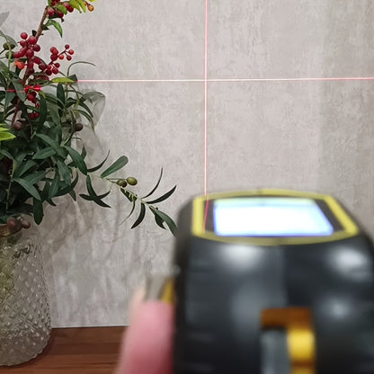 3-in-1 Laser Tape Measure Digital Laser Rangefinder Steel Tape Measure Cross Laser Level High Precision Color Screen Voice Broadcast for Construction Home DIY Measurement