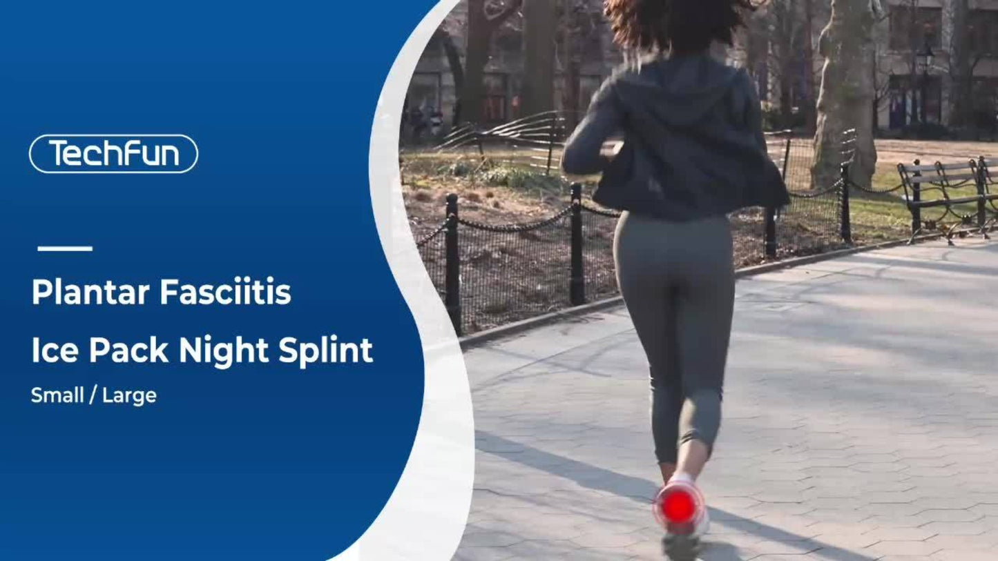 Plantar Fasciitis Night Splint with Detachable Gel Ice Pack | Breathable Foot Drop Brace for Heel Pain Relief | Adjustable Ankle Support Sleeping Splint | Achilles Tendon Stretch Recovery Brace