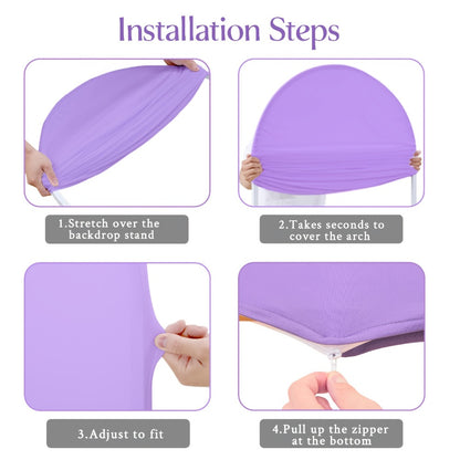 Arch Cover 6ft Stretchable Fabric Party Decoration | Wedding Ceremony Backdrop Cover Wrinkle-Free Zipper Fit for Gender Reveal Bridal Shower Birthday Holiday Celebration 8 Colors