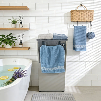 Bath Towel Set of 3 Microfiber Quick Dry 400 GSM Soft Absorbent Bathroom Towels Coastal Pattern Spa Gym Home — Luxury 3-Pack for Adults