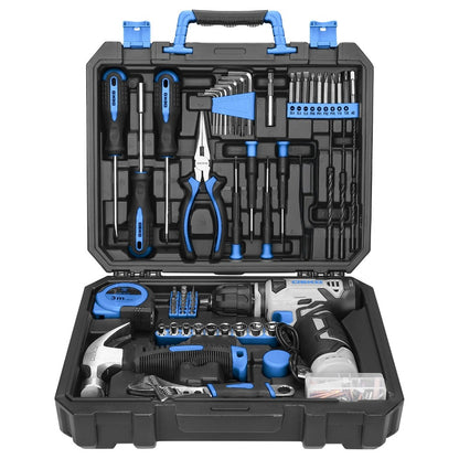 Cordless Drill Tool Kit 119/151PCS – 8V/12V Electric Power Drill Set with Screwdriver, Hammer, Wrench | All-in-One Home Repair & DIY Hand Tools for Women | Perfect Gift