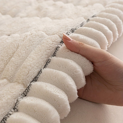 Sofa Cushion Cover Plush Velvet Washable Seat Pad Wavy Edge Soft Kapok Filling for Couch Loveseat 1 2 3 4 Seater — Easy Install Home Decor Protection