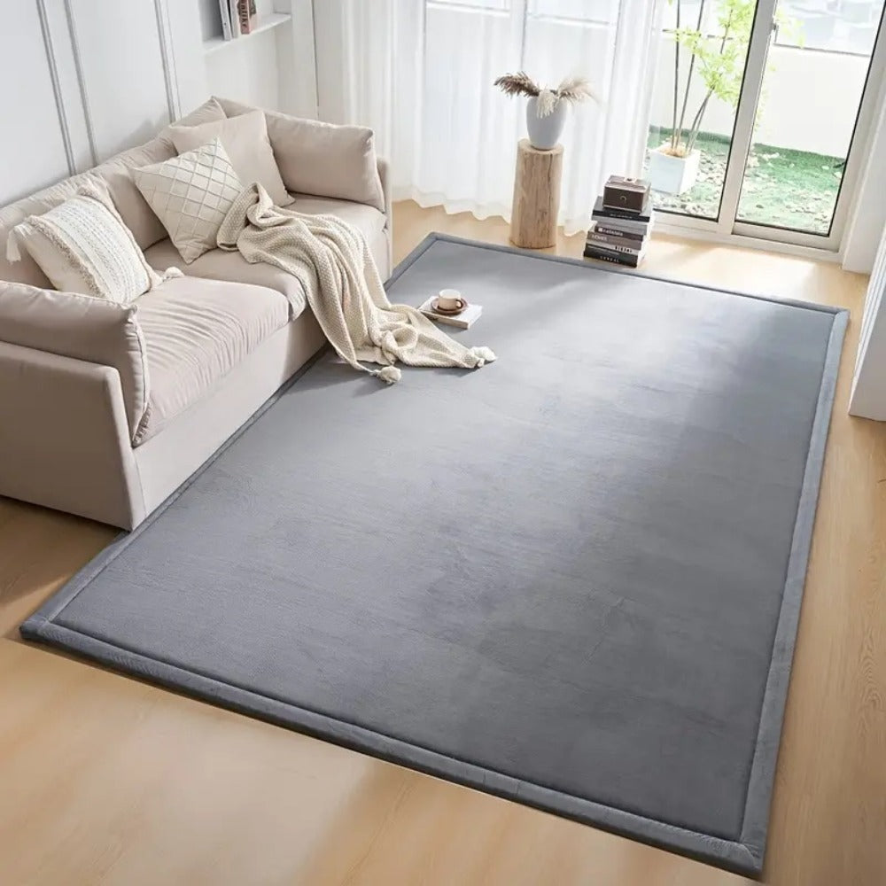 Memory Foam Area Rug Tatami Mat Non-Slip Coral Velvet Floor Mat for Living Room Bedroom Kids Playroom Yoga — Multiple Sizes & Colors