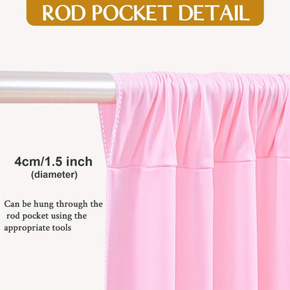 Blackout Backdrop Curtain 4 Pack 5x10 Ft - Heavyweight Nonwoven, Wrinkle-Resistant, Smooth Hanging for Wedding Birthday Baby Shower Party Photography Background Decoration