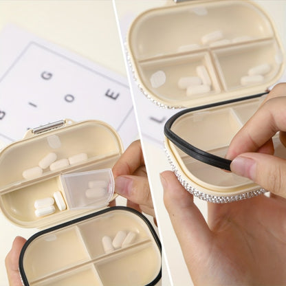 Travel Pill Organizer 7 Compartments, Moisture-Proof Compact Portable Pill Box for Vitamins Fish Oil & Medications, Daily Pill Case in Square or Oblong Shape, Multiple Colors Available