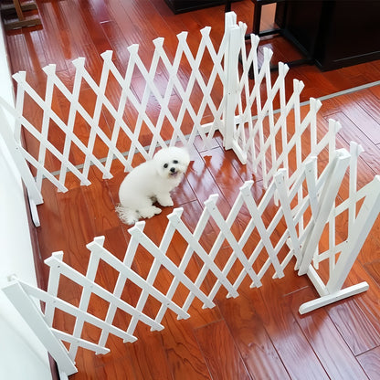 Expandable Wooden Pet Gate Fence Freestanding Retractable Indoor Outdoor Safety Barrier for Dogs Cats - Dark Style Thickened Wood Yard Garden Play Area Divider 27.56 Inch and 35.43 Inch Height Options