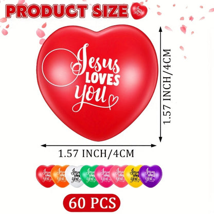 Party Favor Balls Bulk 60 Pack 1.57 Inch Mixed Color Love Message Balls for First Communion Baptism Christmas Valentine New Year Religious Party Gifts and Event Decorations