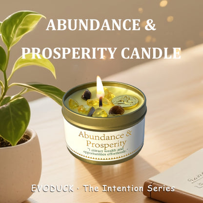 Manifestation Candles Scented Soy Wax with Golden Crystal – Law of Attraction Abundance Candle for Meditation, Yoga & Focus | Spiritual Gift for Women with Guidance Card | Christmas, Birthday, New Year