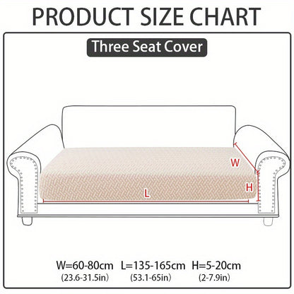 Jacquard Stretch Sofa Cover Non-Slip | Elastic Wear-Resistant Couch Slipcover, Polyester Jacquard Fabric, 1 to 4 Seat Sectional L-Shape, Armrest Backrest, Machine Washable