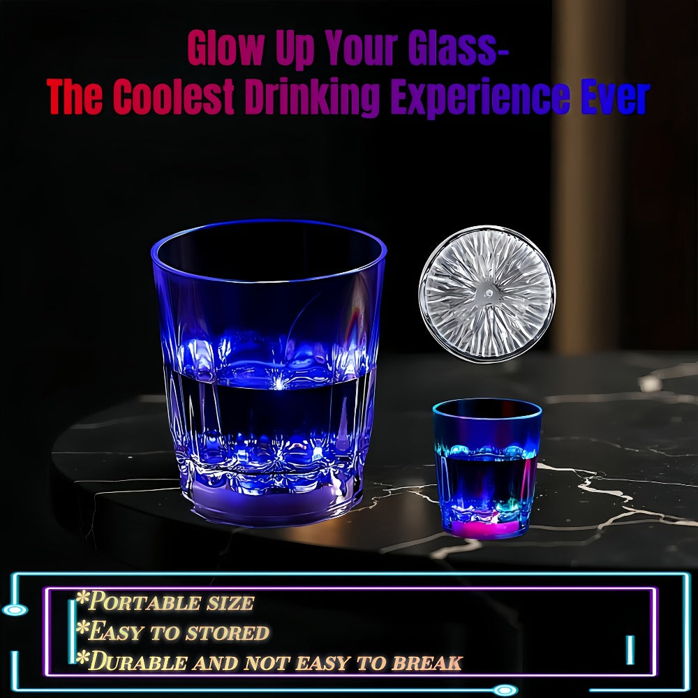 LED Light-Up Party Wine Glasses Set – 12 or 15pcs Glowing Plastic Cups with Colorful LED Lights for Birthday, Bar, Wedding, Holiday & Sports Events
