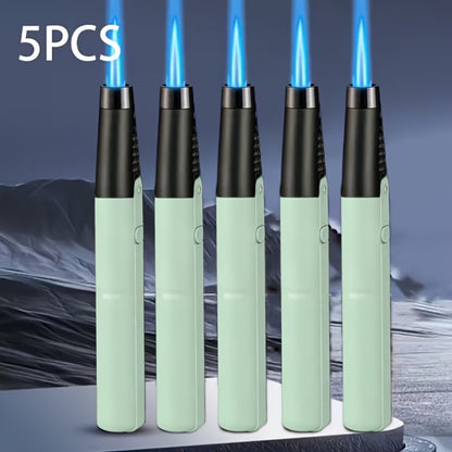 1300°F Torch Lighter 5pcs Blue Flame Windproof Refillable with Safety Lock - Jet Flame for Candles, Grill, BBQ & Camping | Gift Box Available | Butane Not Included