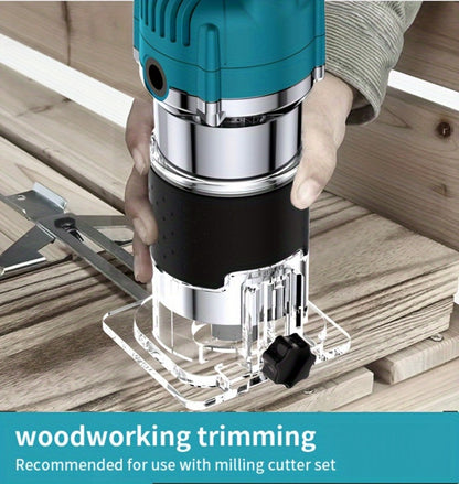 Wood Router 800W Trim Router for Woodworking - 35000RPM Electric Router with Edge Guide, Roller Guide, 6-Speed Adjustment for Precise Trimming, Profiling & Milling