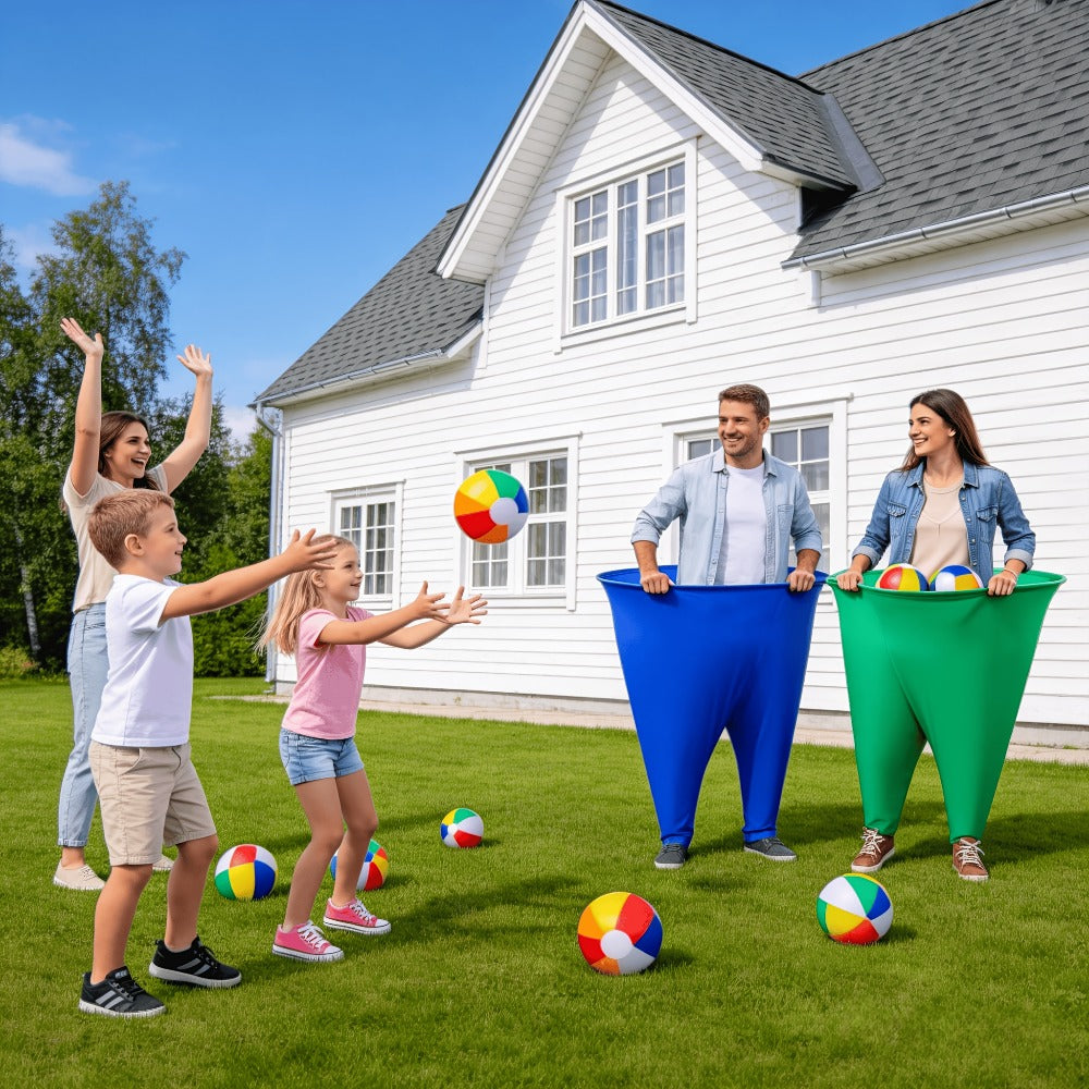 Grandma Pants Game Set 2 Pack – Outdoor Party Ball Pants Game with 12 Elastic Balls & 2 Pumps, Fun Team Building Activity for Adults Kids, Backyard Summer Party Games, Baby Shower, Family Reunion
