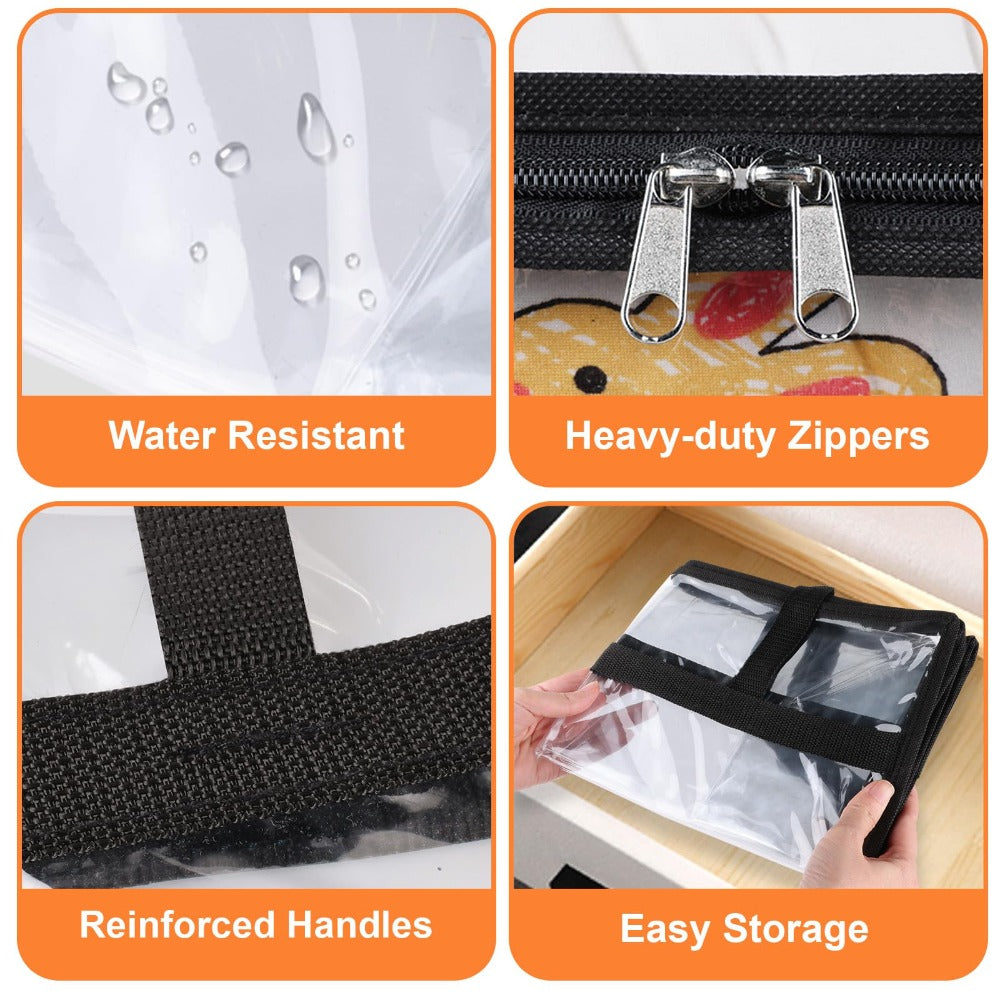 Clear Storage Bags with Zipper 8 Pack 15.85 Gallon PVC Clothes Storage Bags for Comforter, Blanket, Bedding & Duvet – Foldable Under Bed & Closet Organizer Bags