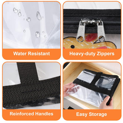 Clear Storage Bags with Zipper 8 Pack 15.85 Gallon PVC Clothes Storage Bags for Comforter, Blanket, Bedding & Duvet – Foldable Under Bed & Closet Organizer Bags