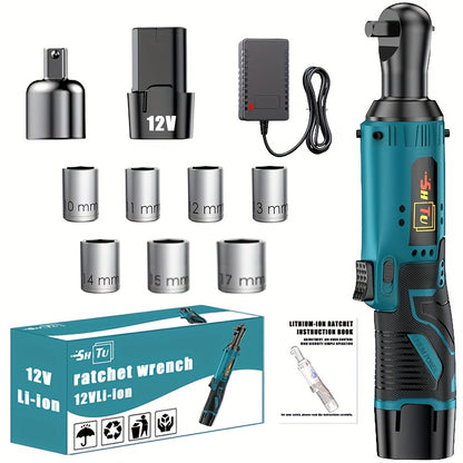 12V Brushless Electric Ratchet Wrench Set with Battery & Quick Charger – Wireless Car Repair Tool Kit for Home & Auto, Holiday Gift for Men