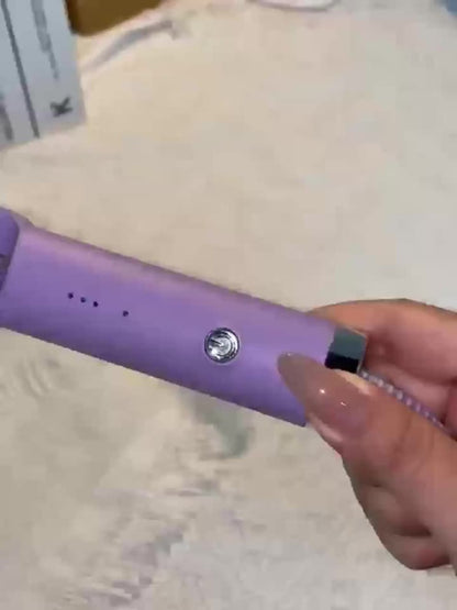 Mini Hair Straightener Comb Ceramic Heating Plate 3 Temperature Settings Fast Heating LED Display Travel Hair Straightening Brush for Women Home Salon Gift