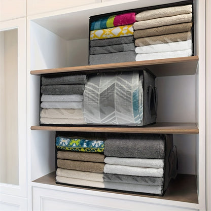 Foldable Storage Bags Set of 3 with Transparent Window & Handles – Closet Organizer Bags for Clothes, Bedding, Pillows, Blankets, Stuffed Animals, Dorm Room, Under Bed Storage, Gray