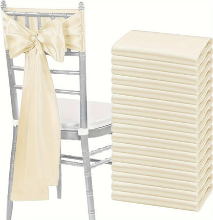 100pcs Satin Chair Sashes Bows for Wedding Banquet Party Event Decoration – 13 Colors, 18×275cm