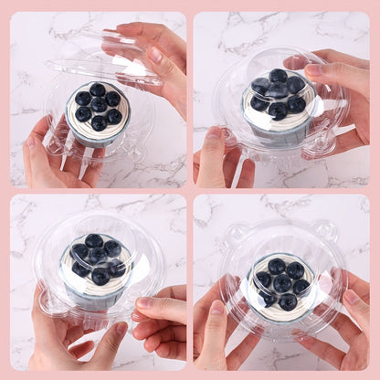 Individual Cupcake Boxes with Dome Lids 80 Pack - Clear Plastic Single Cupcake Containers with Flip Top Closure for Cupcakes Muffins and Pastries, Perfect for Bakery Home Kitchen Party Picnic and Gifting