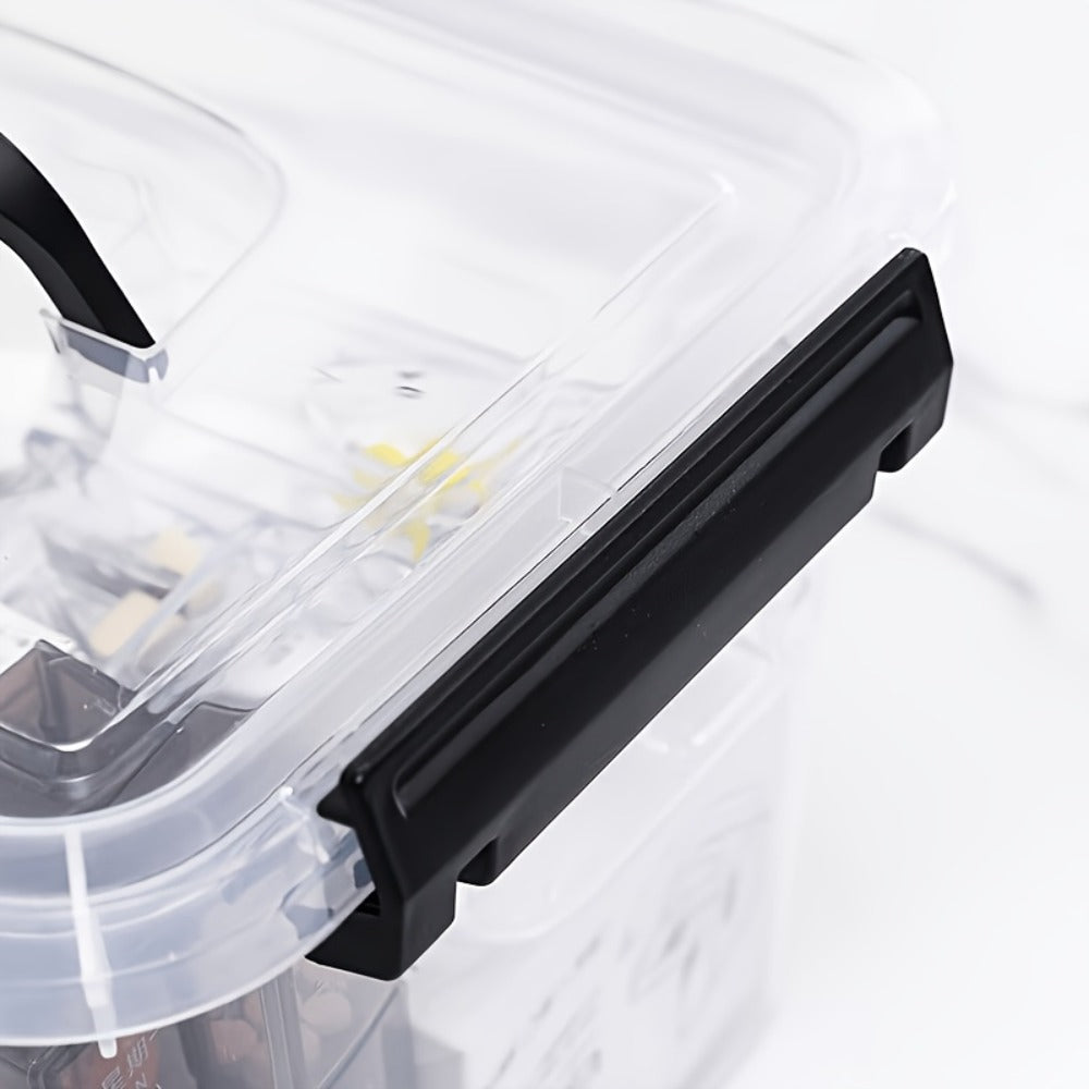 6-Pack Clear Storage Boxes with Latches & Lids – 6 Quart Stackable Plastic Organizer Containers for Home, Bedroom, Bathroom & Kitchen