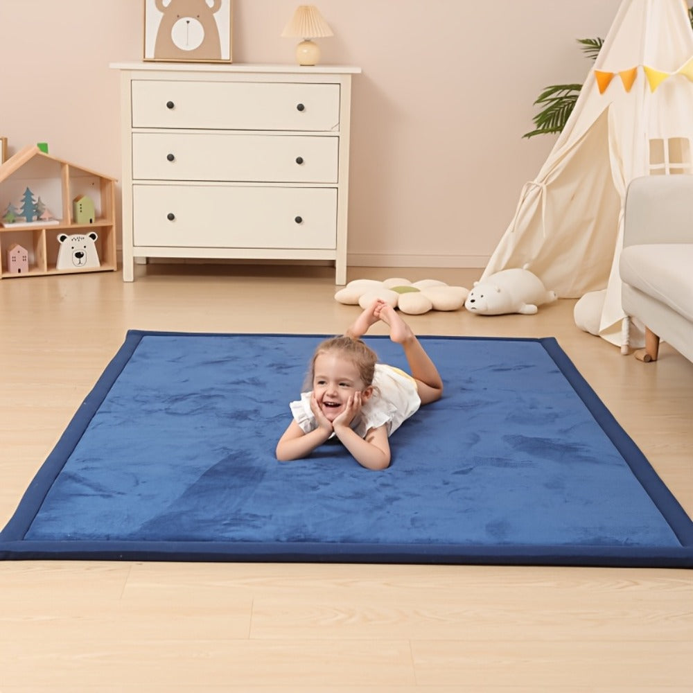 Memory Foam Area Rug Tatami Mat Non-Slip Coral Velvet Floor Mat for Living Room Bedroom Kids Playroom Yoga — Multiple Sizes & Colors