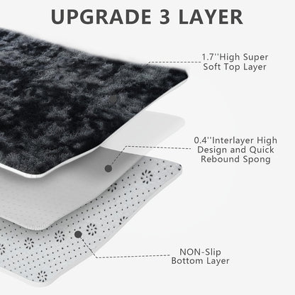 Fluffy Area Rug Tie-Dye Soft Carpet for Living Room Bedroom Office Thickened 1000g/㎡ Machine-Woven Indoor Mat Multi-Color Multi-Size Dark Gray Light Grey Khaki Pink Black White Purple