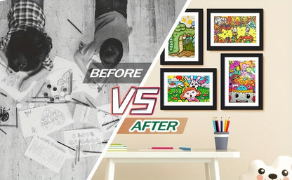 Kids Art Frame Changeable Front-Opening Display – Children Artwork Picture Frame for 8.5x11 & 10x12.5 Drawings, Paintings & School Projects, Perfect Christmas & Holiday Gift, White / Wood / Black, 2/4/8 Pack