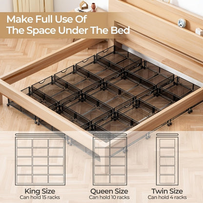 Under Bed Storage Containers with Wheels & Handles – Shoes, Clothes, Blankets Organizer