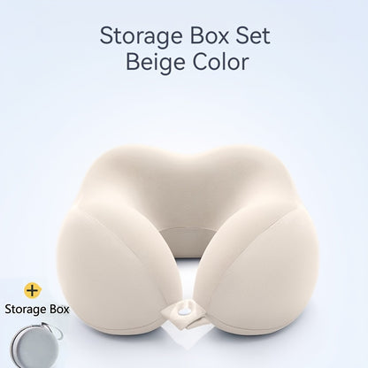 Memory Foam Travel Neck Pillow with Storage Bag – Ergonomic Slow Rebound Support, Machine Washable Cover, for Travel, Office & Napping