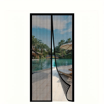 Magnetic Screen Door with Heavy Duty Metal Frame – Self-Closing Mesh Door Curtain, Insect-Proof Bug Screen with Frame Shackle, Easy Install for Indoor & Outdoor Doorways, Pet & Kid Friendly