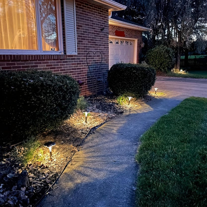 Solar Outdoor Lights 6 Pack - IP44 Waterproof LED Garden Lights with Smart Light Sensor, 2-in-1 Color & Warm White, Solar Powered Landscape Lights for Patio Yard Lawn Path Sidewalk Christmas Decor