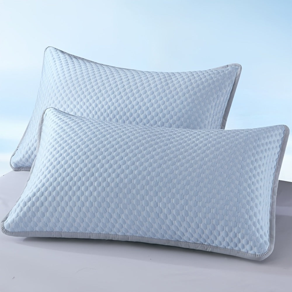 Cooling Pillow Cases 2-Pack 3D Ice Bean Texture – Soft Polyester Pillowcases for Summer | Machine Washable | Cool Sleep Bedroom Pillow Covers | 18.9" x 29.13" | No Insert