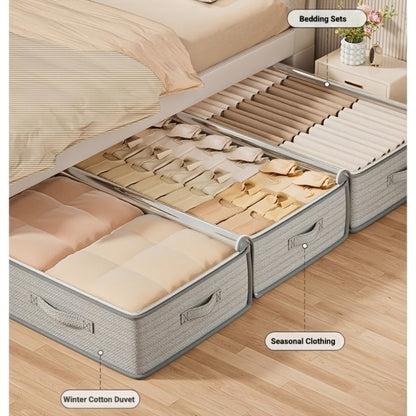 Under Bed Storage Box with Handles, Foldable Underbed Organizer, Large Capacity Container for Clothes & Blankets, Space-Saving Flat Drawer, Bedroom Closet Storage Bins (1/2/3/5 Pack)