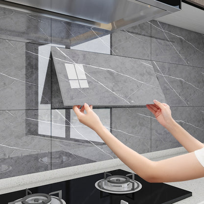 Peel and Stick Marble Wall Tiles - Self-Adhesive Waterproof Backsplash Panels for Kitchen Bathroom Living Room, Easy Install DIY Wall Sticker Decor (23.62"x11.81", 20/40 Pack)